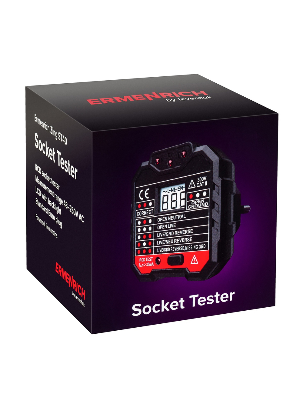 Тестер розеток Ermenrich Zing ST40