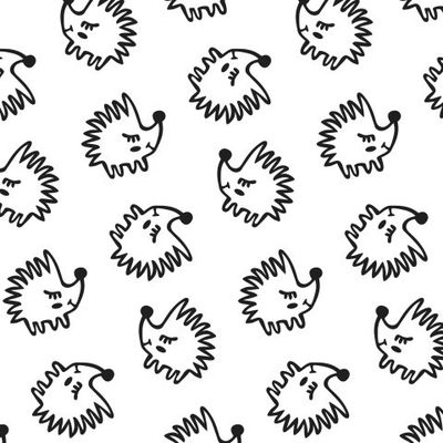 Buy baby fabric forest animals hedgehogs black and white