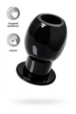 Анальная втулка c тоннелем черная 7,5 см