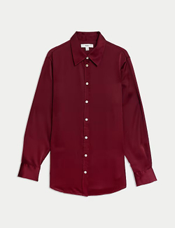 M&S Атласная рубашка, бордо