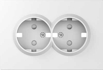 Накладка для розетки 2-й с заземлением, со шторками 16A 250 В~, матовый белый, серия A07