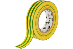 Изолента ПВХ KRANZ 0,13х19 мм, 25 м, желто-зеленая KR-09-2207