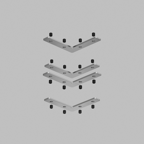 TR2019-AL Комплект угловых соединителей трека SLOTT, алюминий