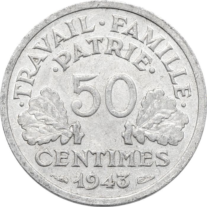 50 сантимов 1943 Франция