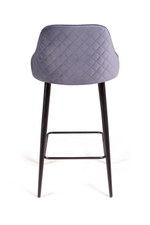 Стул полубарный Neo ромб, бархат серый 27