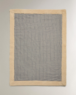 Zara Home плед из хлопка, синий, в клетку, 90x120 см