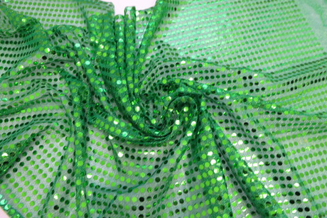 Трикотаж с пайетками зеленый