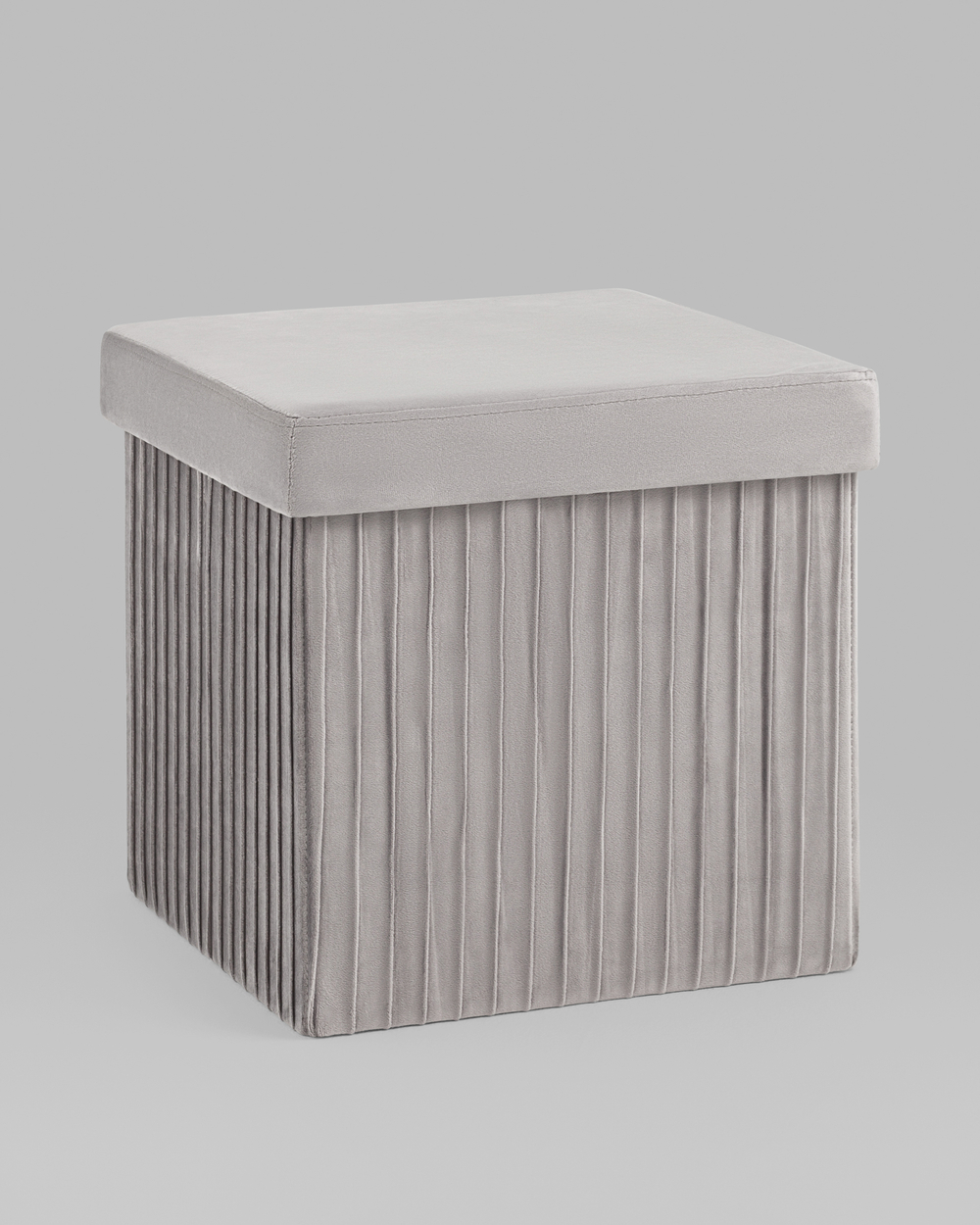 Пуф складной с ящиком Store Square серый