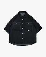 Рубашка БИЧ Джинсовая с Коротким Рукавом Черная