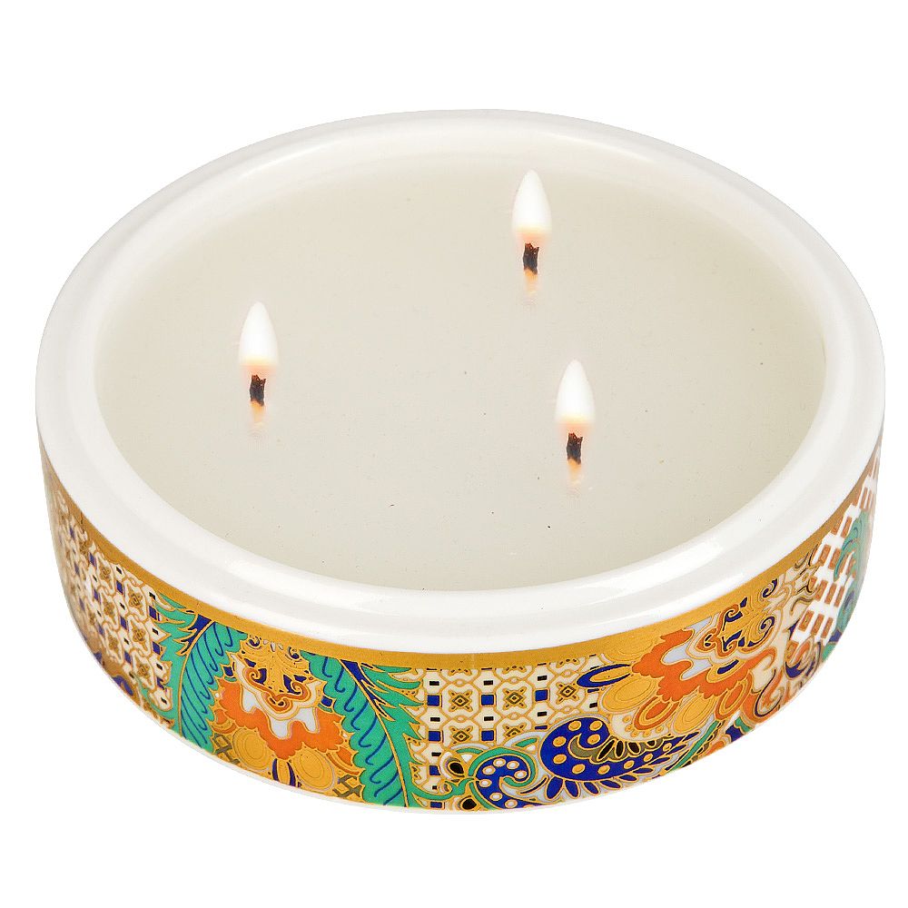 Подсвечник-шкатулка декоративная "Saphir"12*4см (фарфор,воск) (подарочная упаковка)