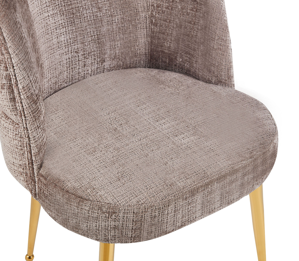 Стул LA ALTA VIENNA коричневый велюр, каркас золото