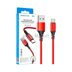 Зарядный кабель Borofone BX54, USB-A - Type-C, 3A, 15W, 1 м, красный
