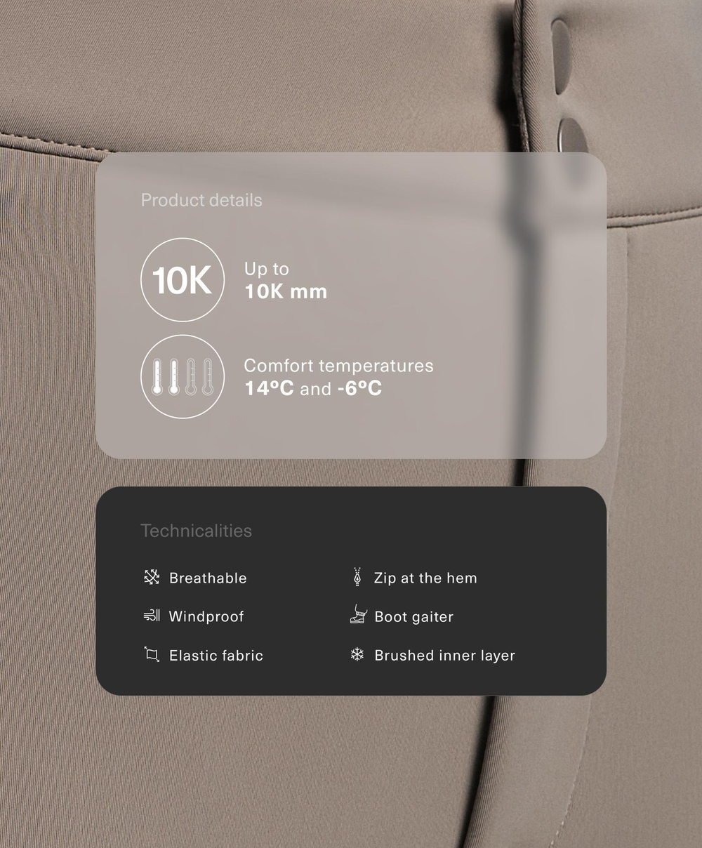 OYSHO Водонепроницаемые эластичные брюки-клеш SKI, темно-серый