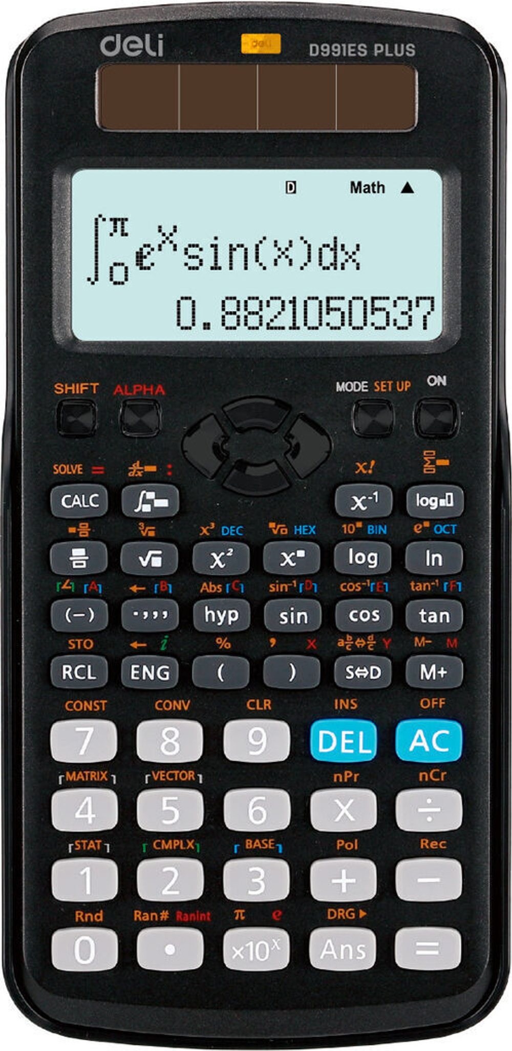 Калькулятор  12 разр. Deli  научный, 3-х строчный, черный, ED991ES