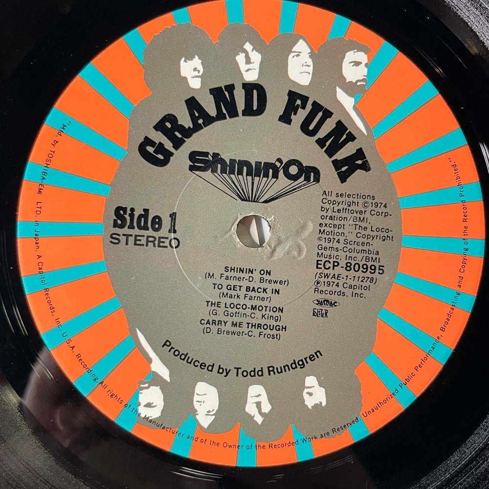 Винтажная виниловая пластинка LP Grand Funk Railroad Shinin On (Japan 1974) (No Obi) Mr. Pretty Boy