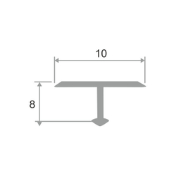 Латунный профиль-вставка Т-образная ЛПТ-10 2700 мм