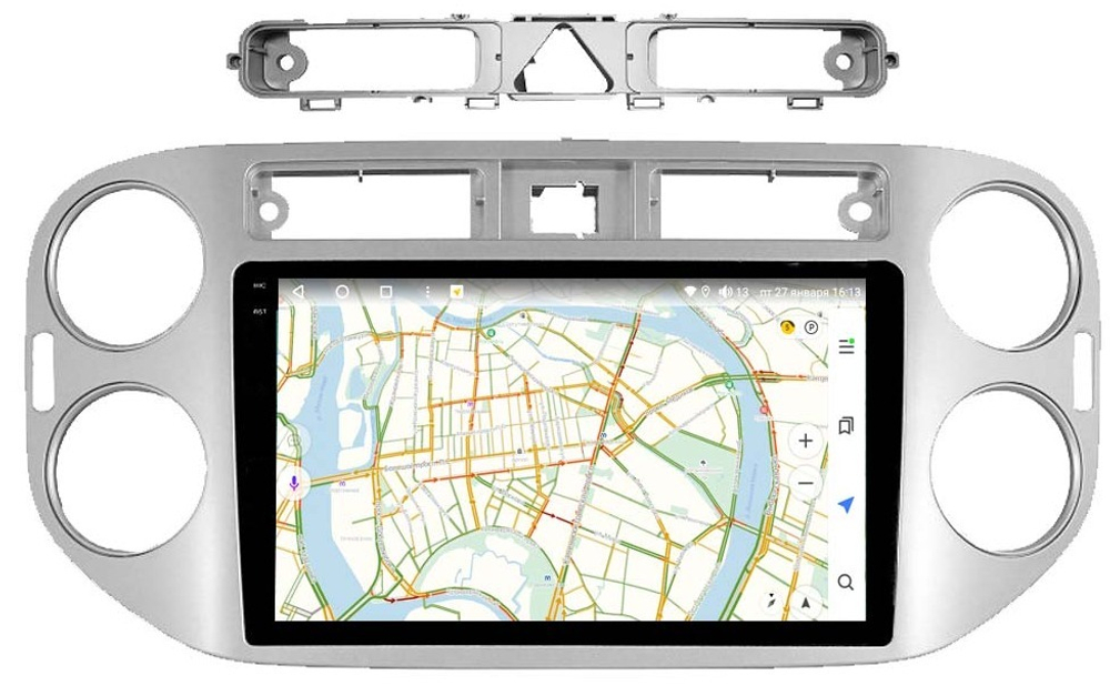 Магнитола для Volkswagen Tiguan 2007-2016 (рамка белая) - Vaycar VA81-0489-2K на Android 13, 8-ядер, 2K QLED, ТОП процессор, CarPlay, 4G SIM-слот