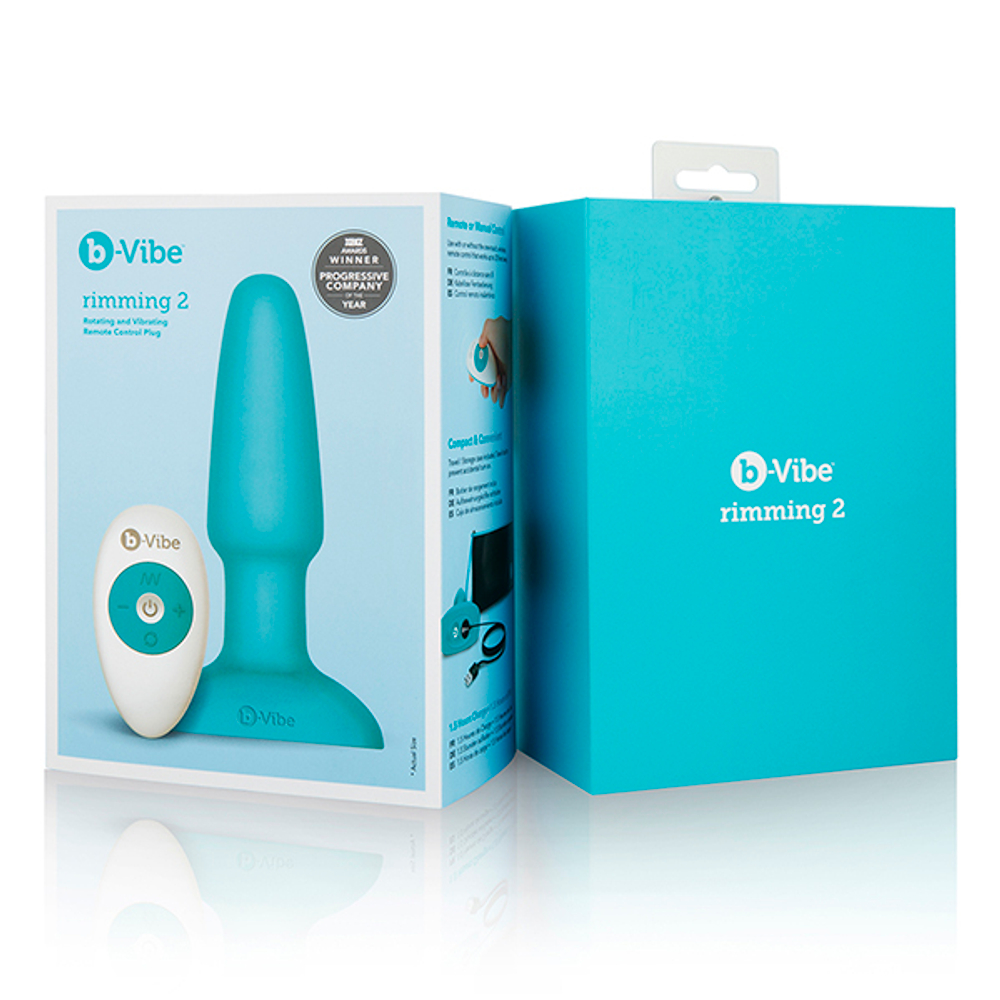 Голубая анальная пробка с эффектом римминга 15см b-Vibe Rimming Plug BV-001-TL