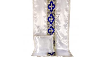 Комплект атласный вставка парча Синий