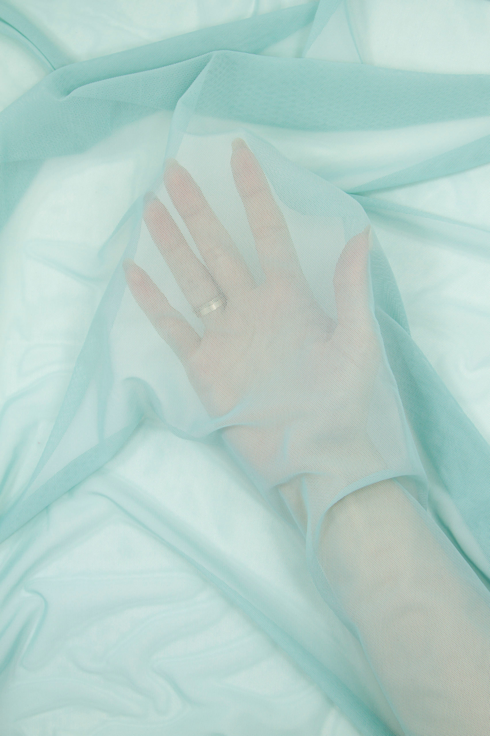 Сетка эластичная пастельно-бирюзовая отрезом 75х50 см (Турция)