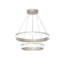 Подвесной светильник RING, ?600+400 мм, LED, 63Вт, 4000К, алюминий+акрил, сатин. никель