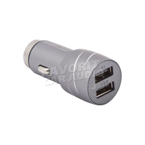 АЗУ 2USB WK WP-C10 Cat King 2400mA металл серый