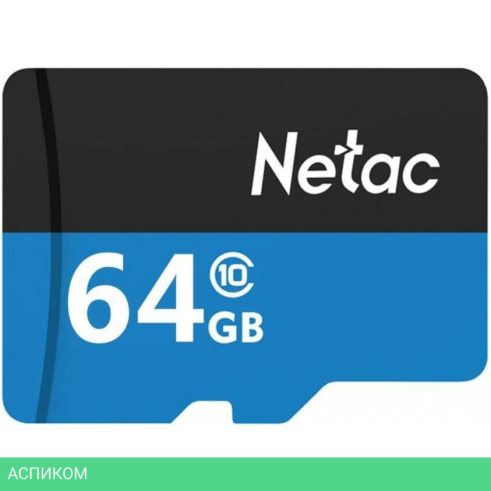 Карта памяти Netac P500 Standard 64GB + адаптер (NT02P500STN-064G-R)