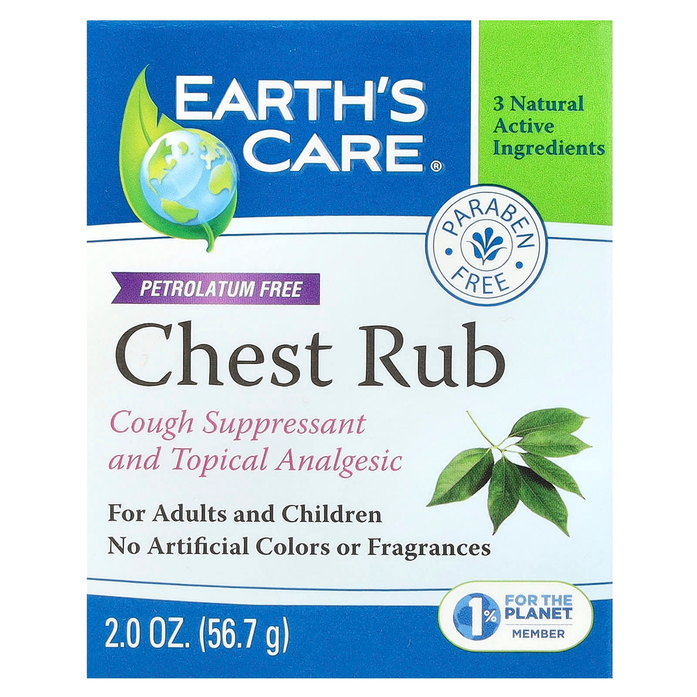 Earth's Care, Средство для растирания груди, 56,7 г (2 унции)