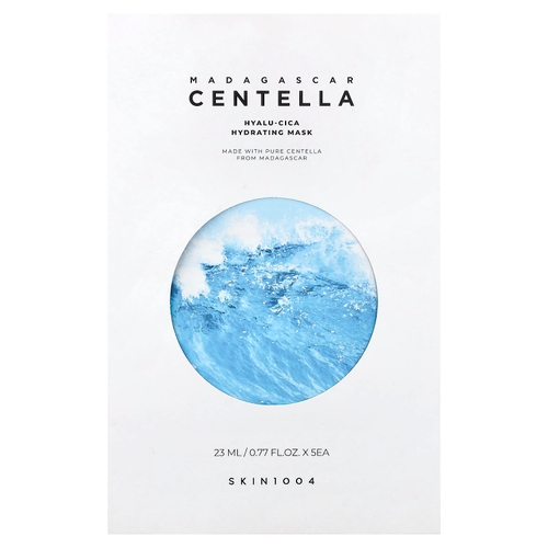 SKIN1004, мадагаскарская готу кола, Hyalu-Cica, увлажняющая маска для лица, 5 шт. по 23 мл (0,77 жидк. унции)