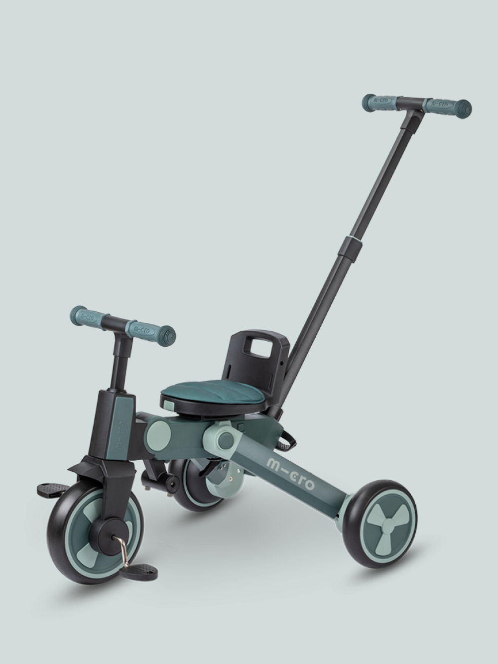 Трехколесный велосипед Micro с родительской ручкой, синий