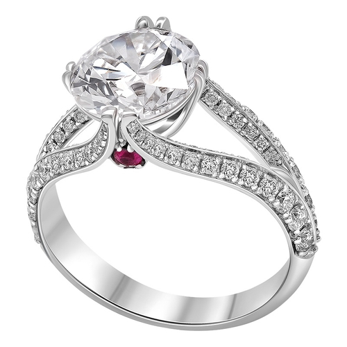 Кольцо с выращенными бриллиантами 4.136 ct