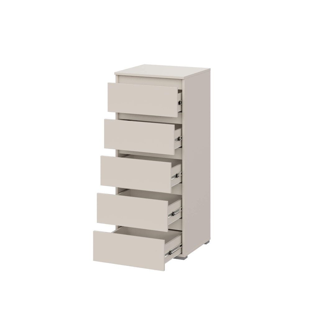 Люмо Комод КМ 03 (5 ящиков) дуб крафт золотой/белый, кашемир