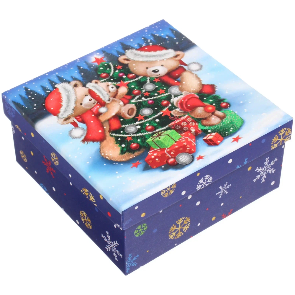 Коробка подарочная «Украшаем елку» 15.5*15.5*7.5 см