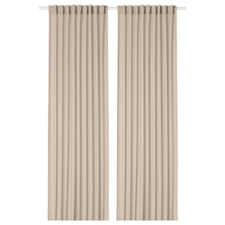 IKEA ROSENROBINIA  (ИКЕА РОСЕНРОБИНИА)  -  Шторы, 2 шт, на ленте/бежевые, 145x300 см