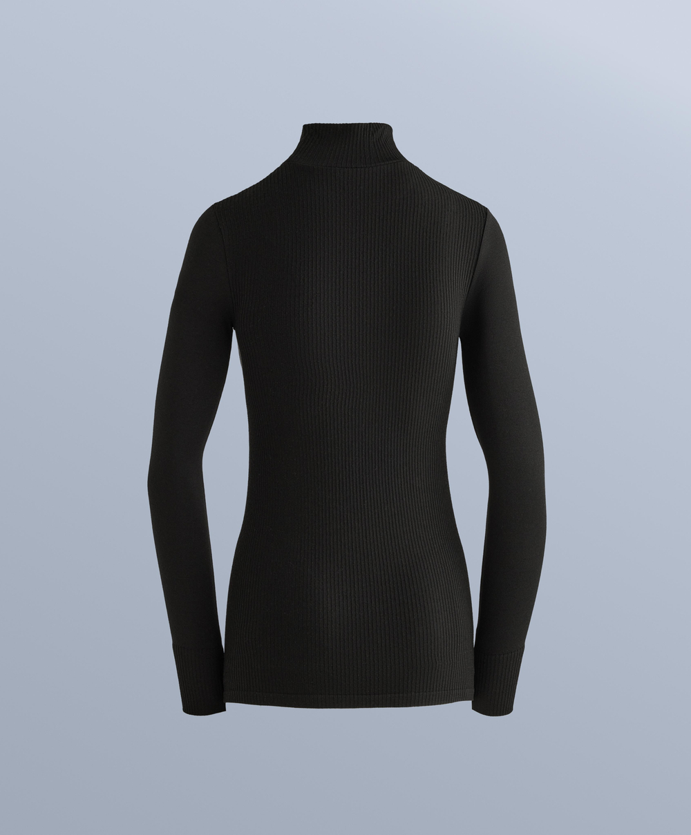 Oysho Бесшовная футболка из мериносовой шерсти, базовый слой, черный