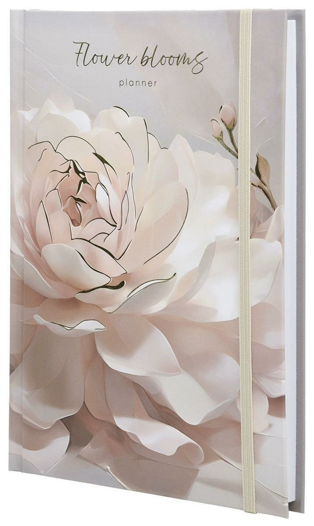 Ежедневник А5 128л. лин. недат. "Нежный цветок" дизайн тв.облистер 7БЦ, мат.лам., фольга, застежка на ре