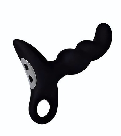 Черный силиконовый анальный вибромассажер-ёлочка Erokay (Цвет: черный)