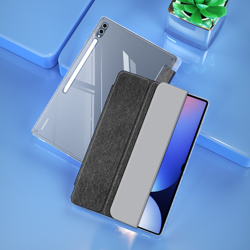 Чехол книжка черного цвета от Dux Ducis для Samsung Galaxy Tab S9 Ultra, Tab S10 Ultra и Tab S8 Ultra, серия Unid Series Case, с держателем стилуса и функцией автоматического перехода в спящий режим