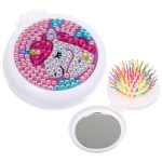 Расческа массажная детская складная «КАРАМЕЛЬ», единорог, цвет розовый, d-6см (пакет с подвесом)