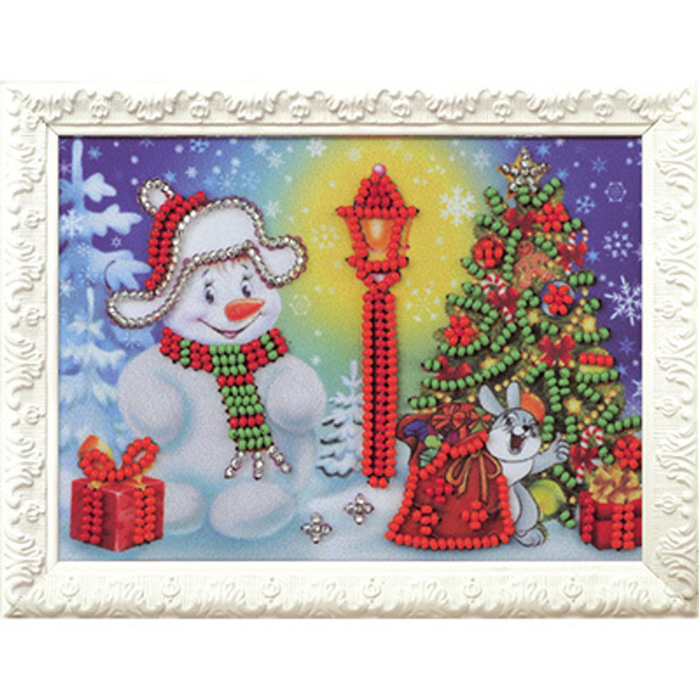 Набор для вышивания "Радуга бисера" В-522 "Снеговик"