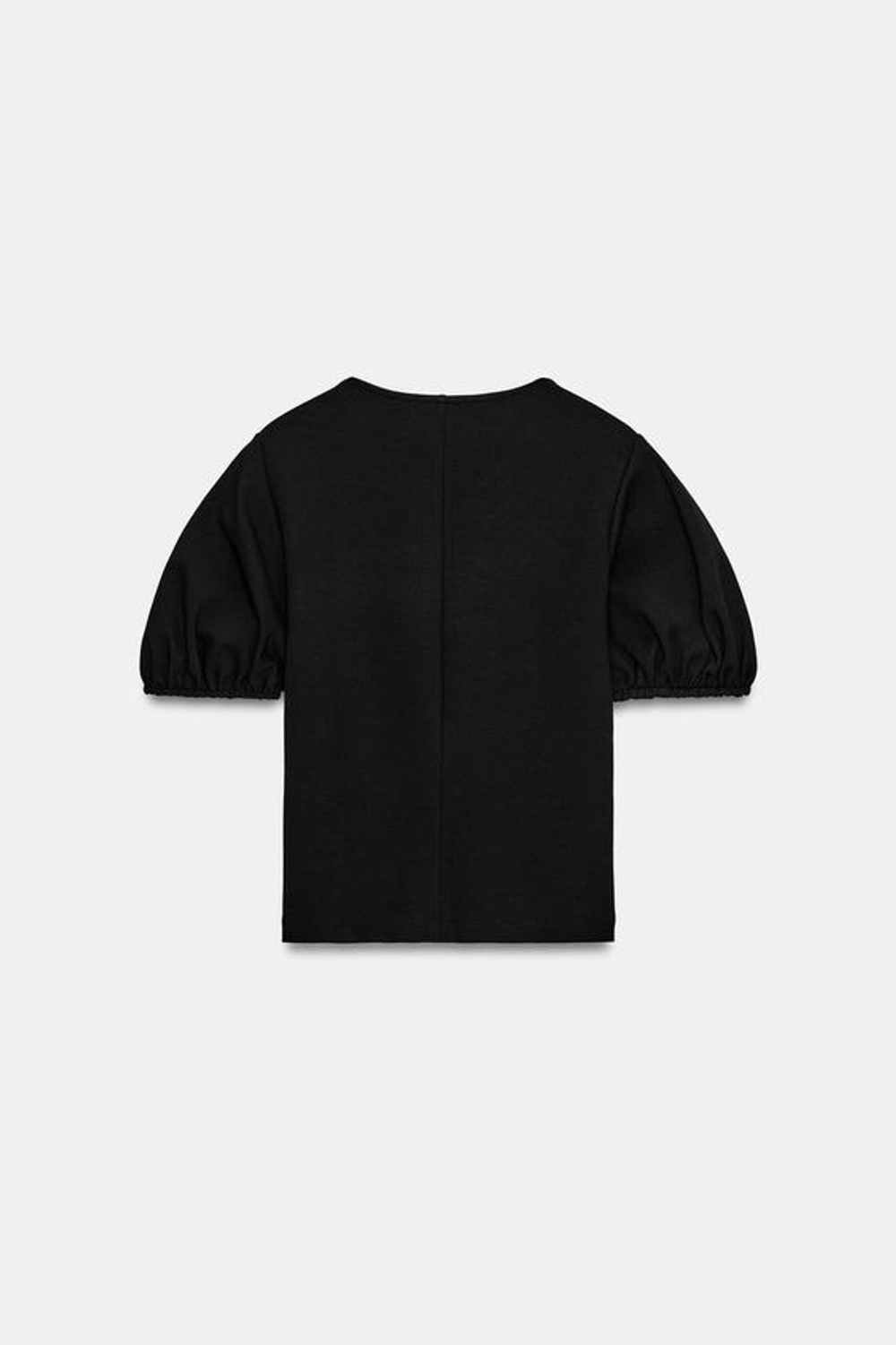 ZARA ТОП С ОБЪЕМНЫМИ РУКАВАМИ, ЧЕРНЫЙ