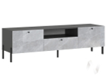 Тумба ТВ (малая)(металл) Оливия (графит/мрамор глянец)