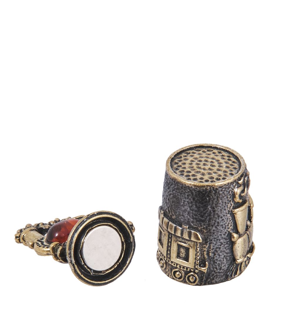 AM-4024 Наперсток «Паровоз» (латунь, янтарь)