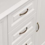 Комод белый с ящиками и дверцами Харви из массива сосны с филенкой для спальни и кухни в викторианском стиле, комод деревянный для вещей и одежды на ножках напольный