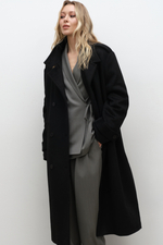 Пальто со стойкой утепленное