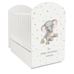 Кровать детская Indigo My Sleepy маятник, ящик белый слоник