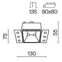 Встраиваемый светильник Пай / Share 1*GU10 10 Вт Technical dl051-01-gu10-sq-wmg