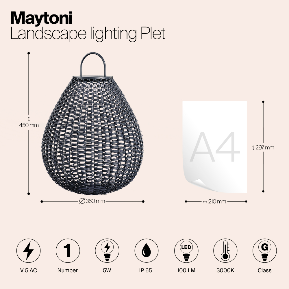 Светильник на солнечной батарее Outdoor OSL599FL-L5B3K