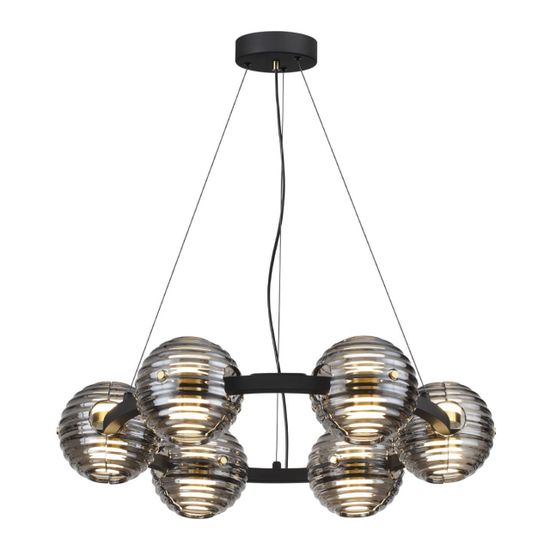 5041/60L L-VISION ODL24 545 черн./золото/дымчатый/металл/стеко Люстра LED 60W 4000К 1526Лм TRONI