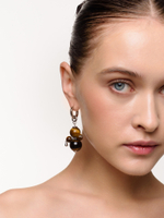 Моносерьга "Nevalyashka" тигровый глаз Silver